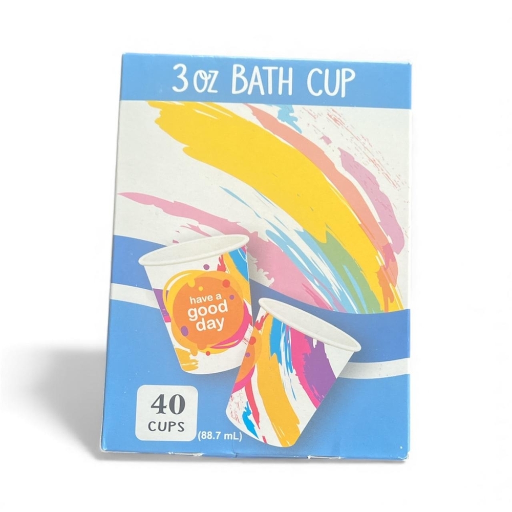 Colorful 3 oz Bath Cups - 40 Pack
